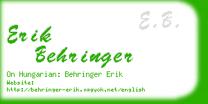 erik behringer business card